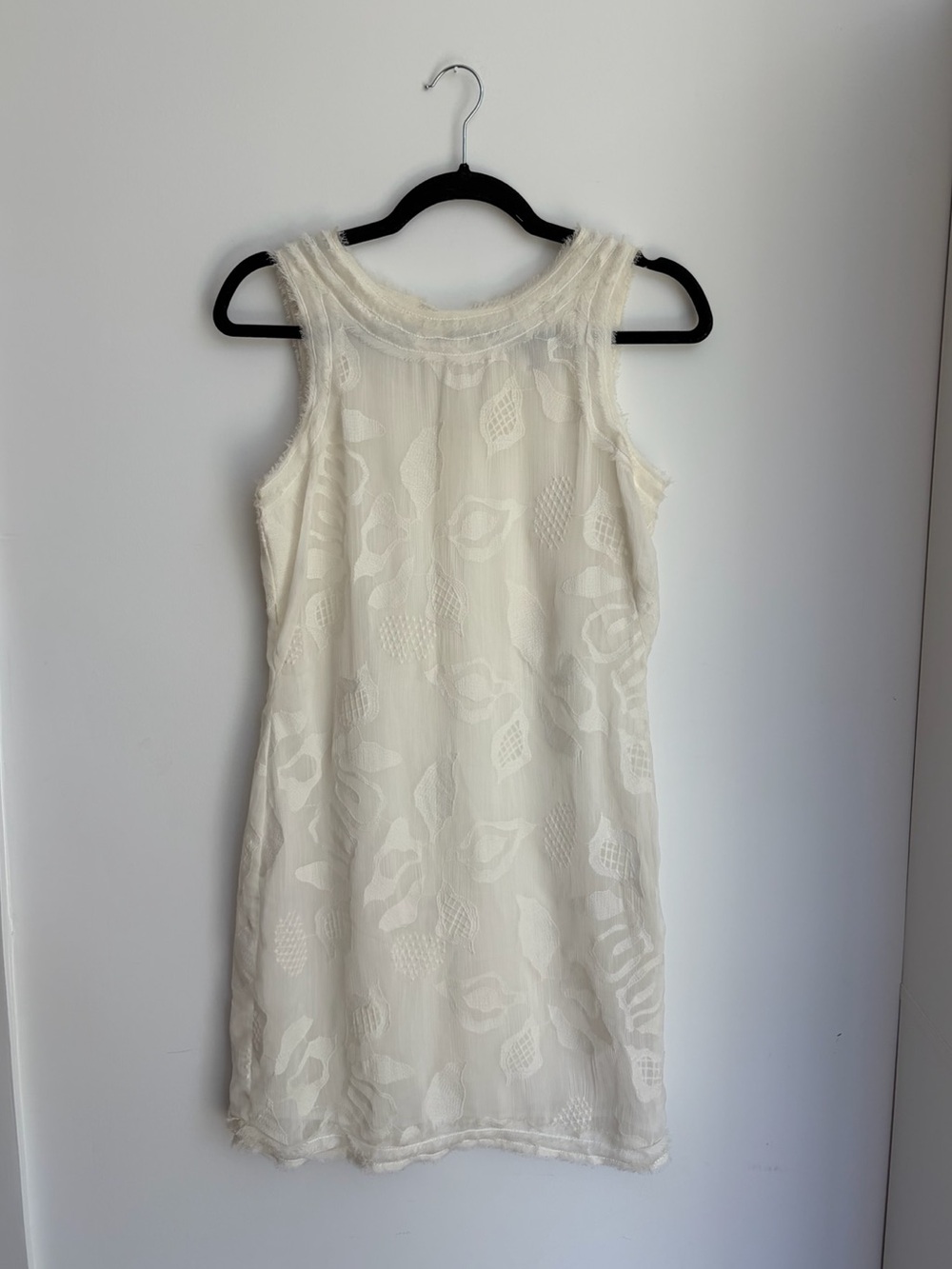 Y2K Max Studio MSSP Ivory Textured Sleeveless Mini Dress XS Boho Fairy